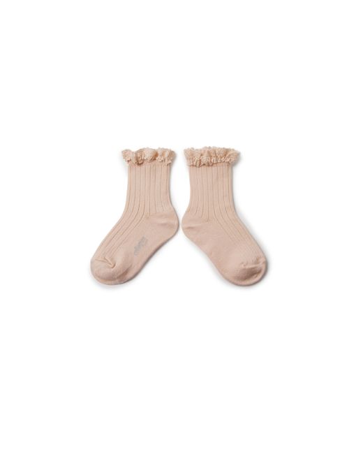 Collegien Lace Trim Ankle Socks - sorbet