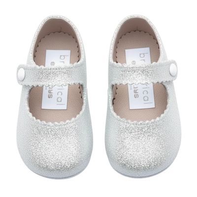Britannical x Early Days Emma Pre-Walker Babyschuhe, glitzernd, weiß