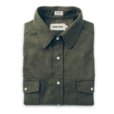 The Glacier Shirt in Olive Twill