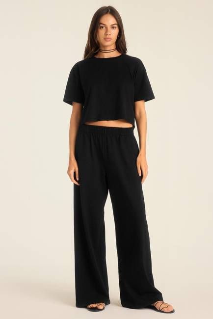 Coast Pant - Black Cotton Jersey