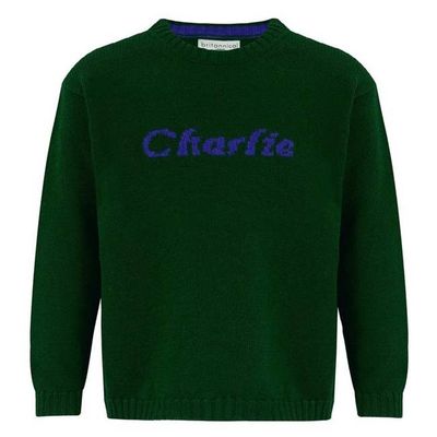 Camden Personalised Cashmere Baby Sweater - Forest Green