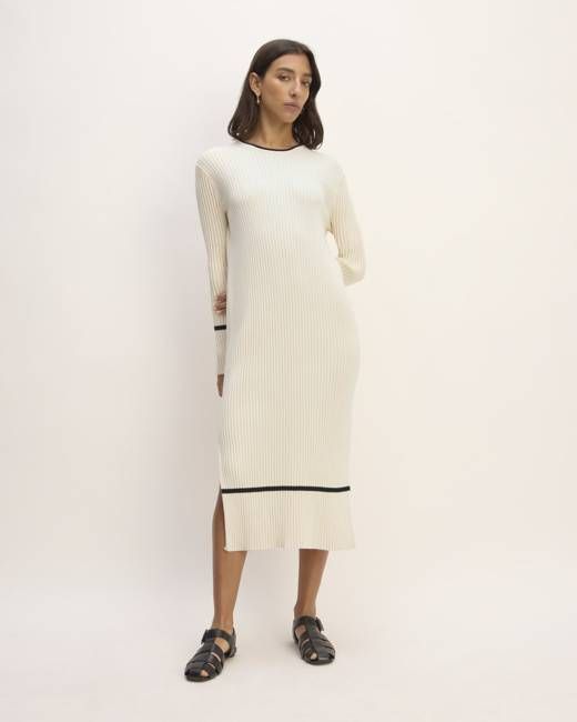 The Cotton Wide Rib Midi Dress | Canvas
