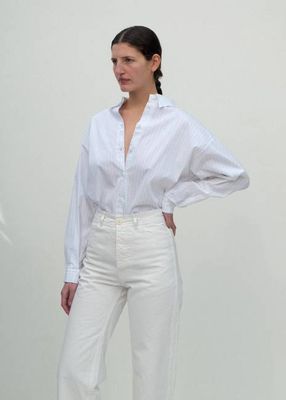 Alberta Shirt - Fine Grey Pinstripe