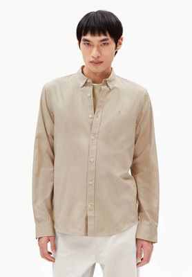 QUAASA STRIPE LONGSLEEVE SHIRT | light sage-oatmilk