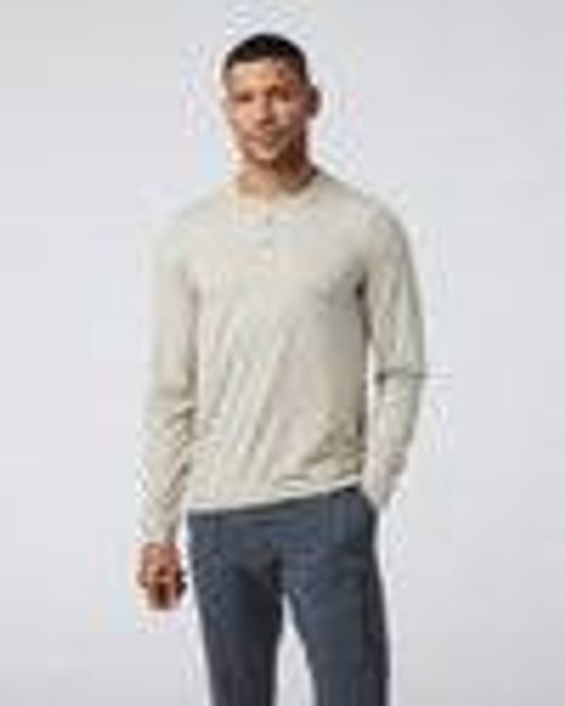 Long Sleeve Ease Performance Henley | Toast Heather | Vuori