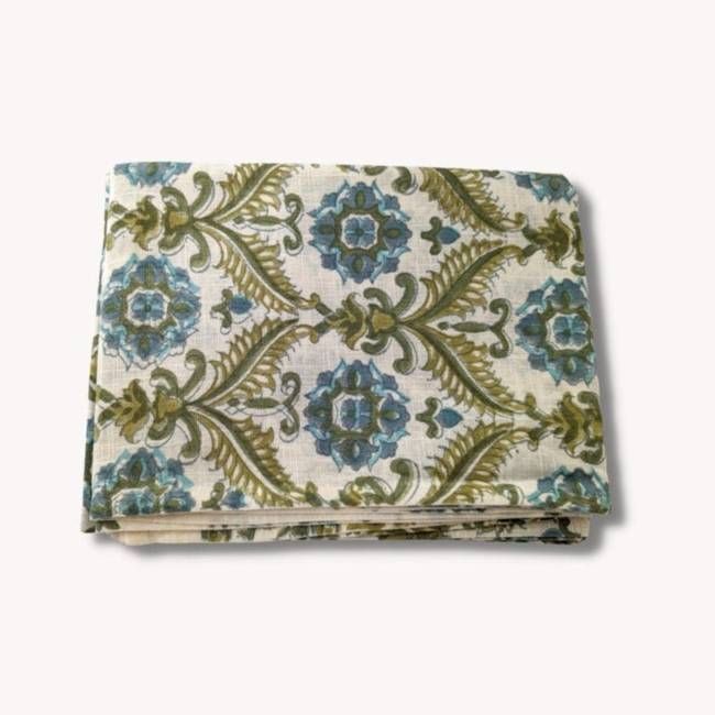 Hand block printed scarf, Indian cotton