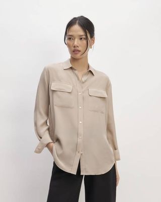 The Utility Shirt in Washable Silk | Burnt Sugar