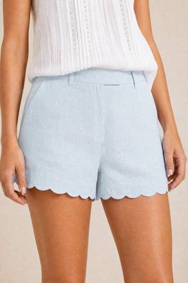 Shorts mit tiefem Bund und Muscheln | Hellblau