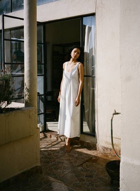 Colina Dress, Organic Batiste, Natural