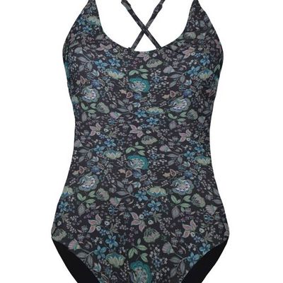 Recycling Badeanzug Frøya Senja + schwarz - kaufen