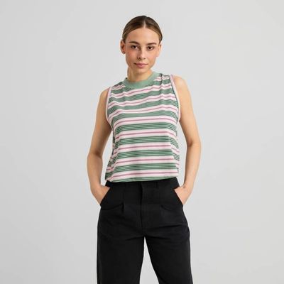 DEDICATED - Top Namsos Retro Stripe Granite Green