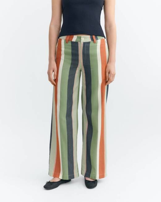 Serena multicolor striped print straight pants
