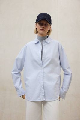 STRIPED BLUE WHITE ELENA SHIRT