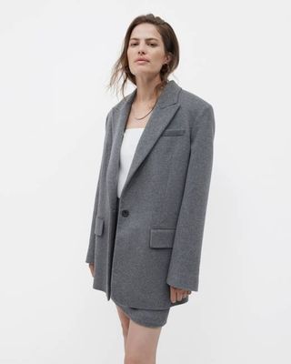 Tailored Cashmere Jacket | Medium Melange Grey