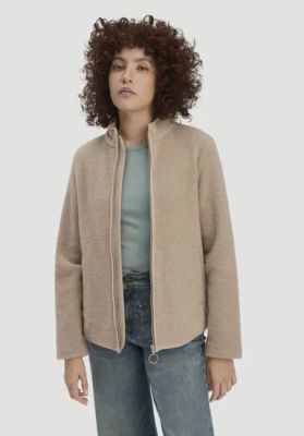 Regular wool fleece jacket made from pure organic merino wool