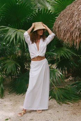 Nadia Shirt - White Cotton Poplin