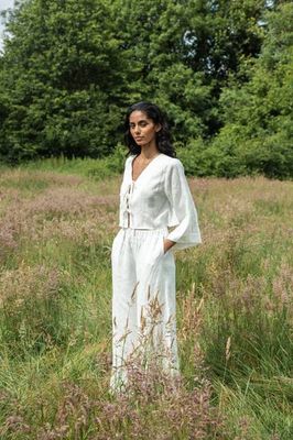 Zoya-May Linen Trouser in Snow White
