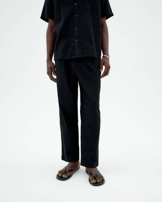 Black loose Seersucker Luc pants