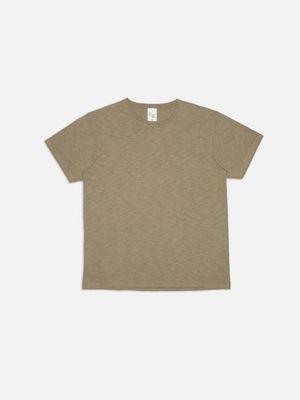 Roffe Slub T-Shirt Desert regular fit tee | Nudie Jeans