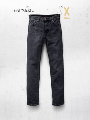 Solid Ollie Pale Tracks slim straight jeans | Nudie Jeans