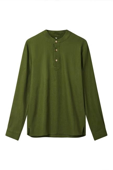 ELIJAH - Organic Linen Blend Shirt - Khaki