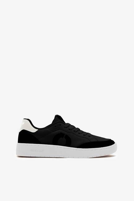 BLACK DEIA VEGAN LEATHER TRAINERS