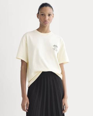 Everlane x Peace and Quiet Crest Graphic Tee | Bone