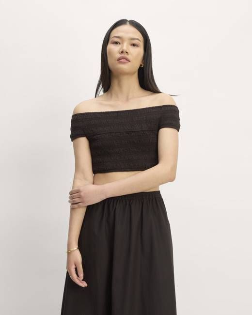 The Gauze Smock Top | Black