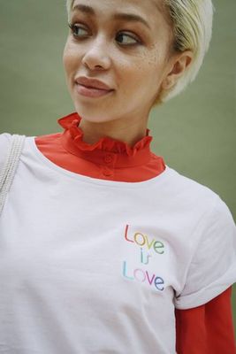 Love is Love - Organic Cotton Rolled Sleeve T-shirt