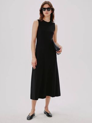 Sleeveless Crewneck Dress | Black