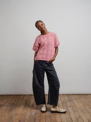 Florence Grid Tee - Guava