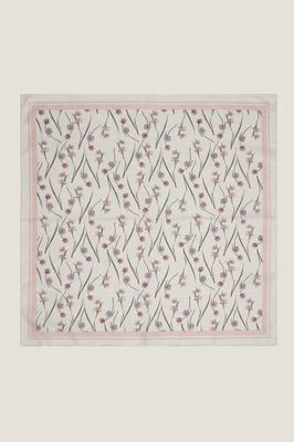 RHS Seidentuch, bedruckt, 70 cm x 70 cm | Creme/Salbei