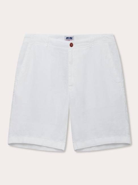Men's White Burrow Linen Shorts