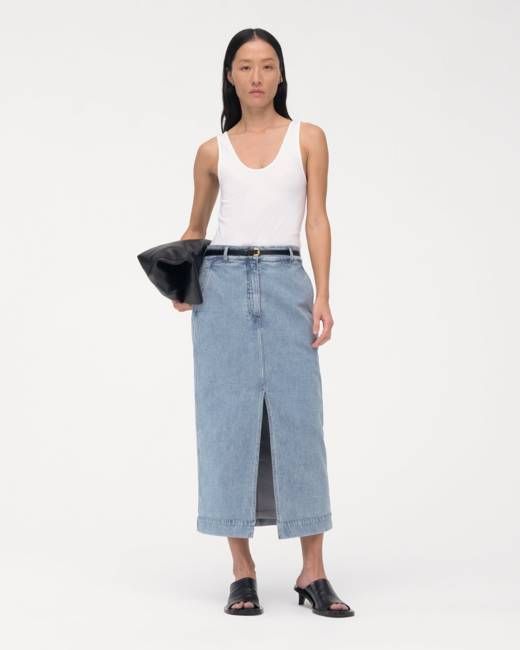 Denim Pencil Skirt | Light Blue Wash