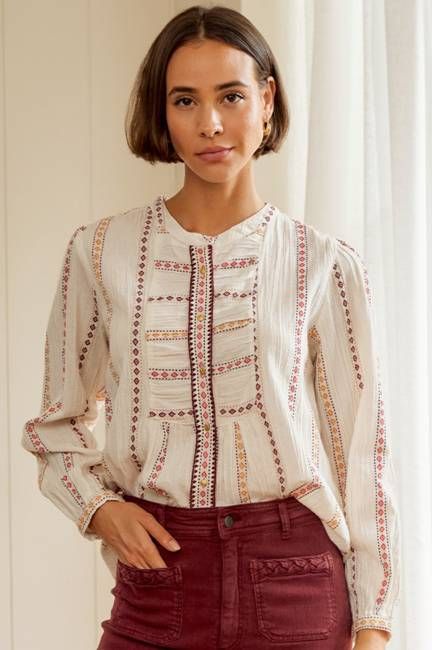 MOLIN Karena Embroidered Shirt | Cream