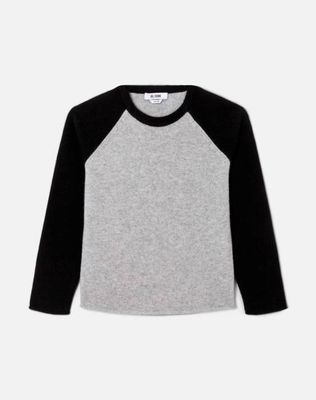 Shrunken Baseball Raglan - Light Heather Grey/Black