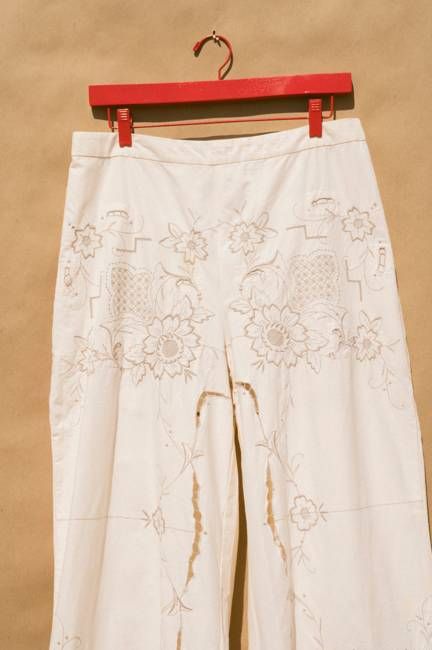 Scout Tie-Back Pant - Ivory Cutwork (L)