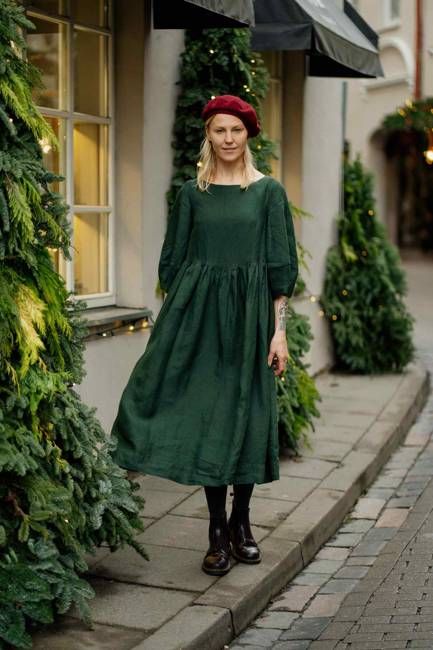 Gaia –  Linen Smock Dress