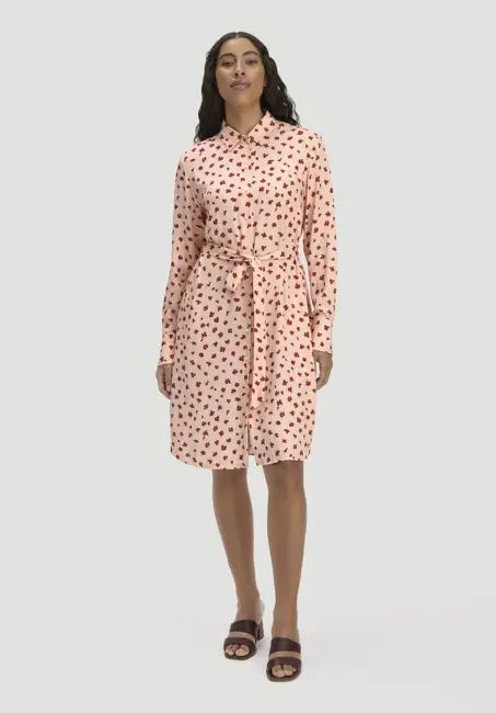 Fabric shirt dress, knee-length, made from pure LENZING™ ECOVERO™ viscose