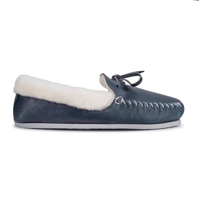 The Men's Cozy Moccasin in Denim Blue ~ Standard/Narrow
