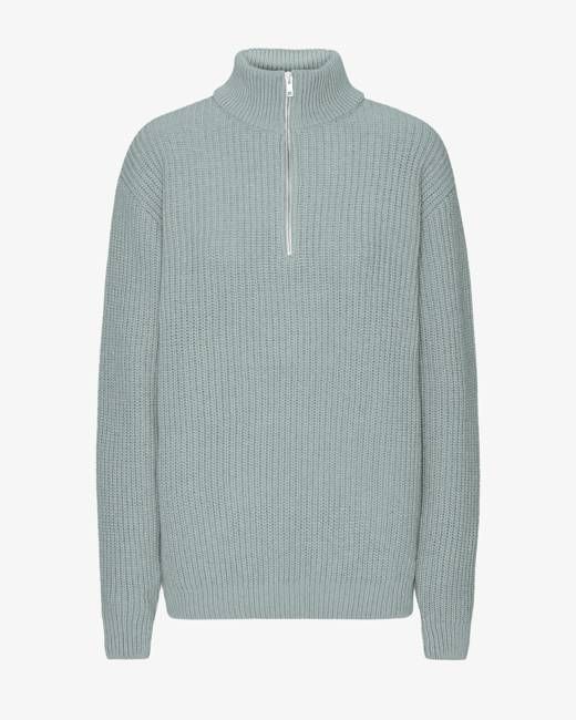 Merino Quarter Zip - Steel Blue