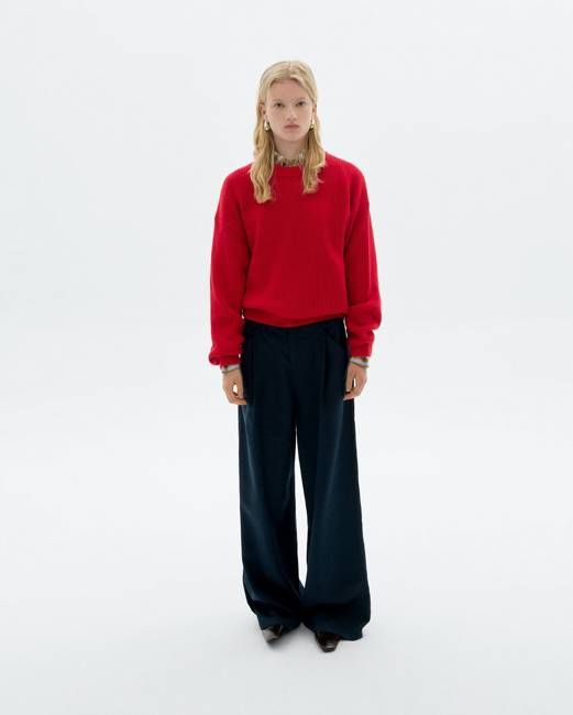 Red organic cotton Carmen sweater