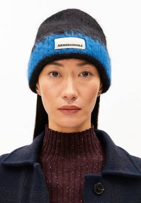 JUPILAA STRIPED UNWASTED BEANIE | black-dark wave