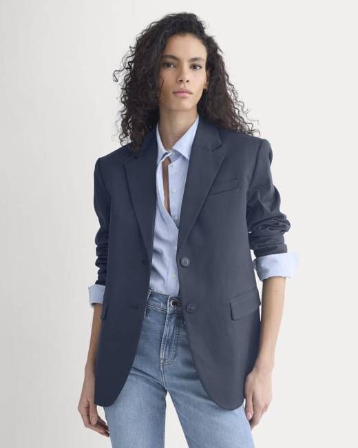 Tailored Drape Blazer | Navy