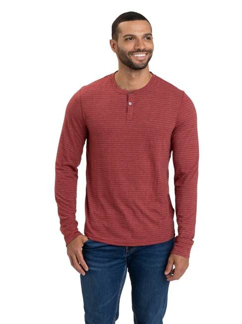 Stripe Triblend Long Sleeve Henley
