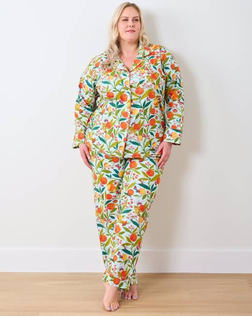 Butterfly Grove - Tall Long PJ Set - Soft Blue