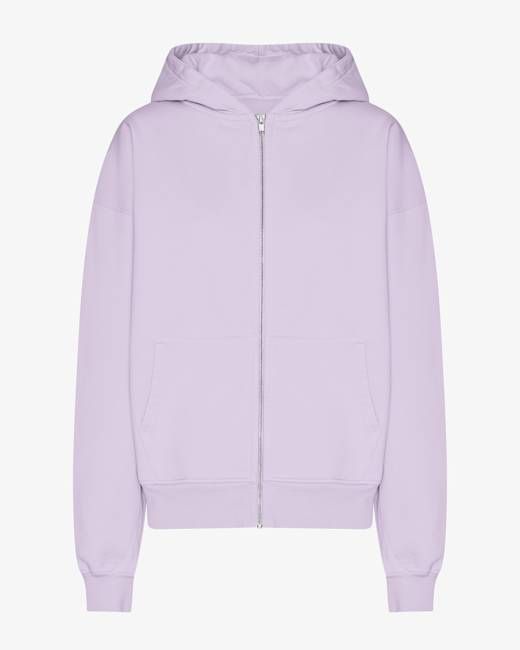 Organic Oversized Zip Hood - Soft Lavender