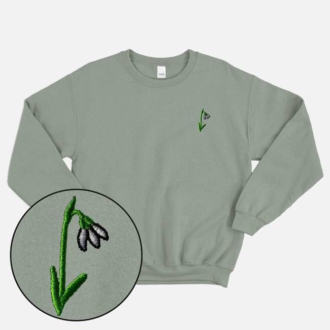 Snowdrop Embroidered Sweatshirt (Unisex)
