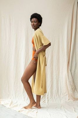 Aspyn Organic Cotton Robe in Straw