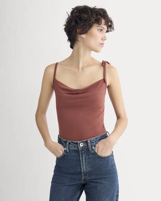 Tie-Shoulder Tank | Henna Red